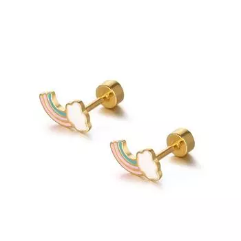 Новый нишевый дизайн, серьги с радужным облаком, свежие и милые серьги для женщин и женщин