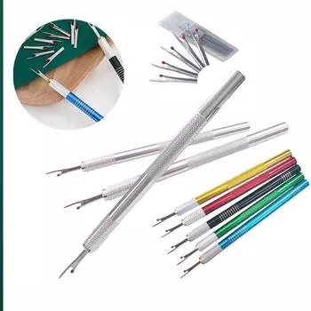 Новый нитеобрезатель с 5 сменными головками, вспарыватель швов, распарыватель ниток, вышивальный ниточный съемник, набор швейных инструментов своими руками