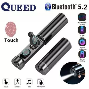 Новый номер дисплея электричества показывает беспроводную Bluetooth-гарнитуру с двойными наушниками белый