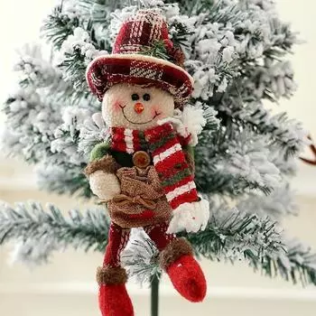 Новый Новый год Рождественская елка Украшение Креативные товары для вечеринок Подвеска Старейшина/Снеговик/Лось Мягкая плюшевая кукла Рождество
