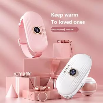 Новый облегчение менструальной боли, подогрев живота, массаж, теплый дворцовый пояс, электрический подогрев, акупунктурные точки матки, вибрационный массаж талии розовый