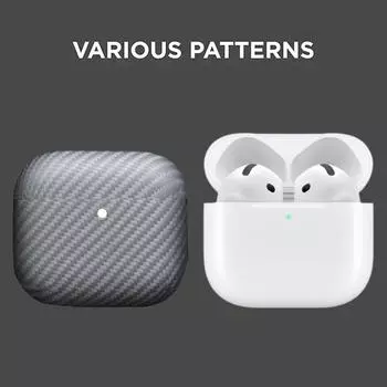Новый обновленный чехол для наушников Apple AirPods 4 Материал наушников Волокно корпуса Арамидный Сделанный Earph S8N7 Black 600D-1 pcs
