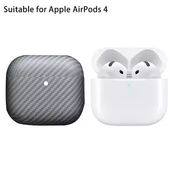 Новый обновленный чехол для наушников Apple AirPods 4, чехол для наушников из арамидного материала, чехол для наушников R5C0 Black 600D-1 pcs