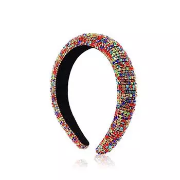 Новый обруч для волос, модный женский обруч с полной дрелью, обруч в стиле барокко, широкий боковой обруч со стразами, оптовая продажа