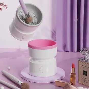 Новый очиститель кистей для макияжа, автоматический очиститель, перезаряжаемый очиститель ленивых кистей для волос, косметические инструменты серый