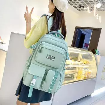 Новый однотонный минималистичный повседневный рюкзак с многофункциональным рюкзаком большой вместимости, высокой эстетикой, универсальный для путешествий, студенческий рюкзак