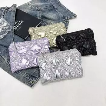 Новый однотонный модный плиссированный клатч на молнии, женский повседневный портативный кошелек для монет, сумка для мобильного телефона, косметичка для макияжа