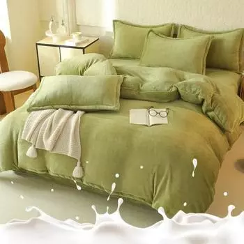 Новый однотонный молочный бархатный односпальный пододеяльник, утолщенный теплый пододеяльник 180x220 200x230 220x240, двуспальное постельное белье Only 2 pillowcases