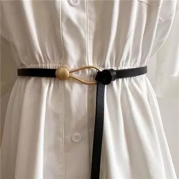 Новый однотонный поясной ремень с металлической пряжкой, украшение на платье, тонкий кожаный пояс хаки