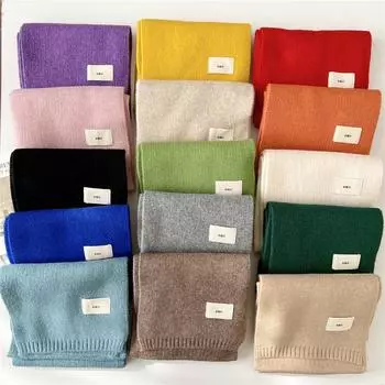 Новый однотонный шарф для женщин на весну и осень, универсальный ремешок на запястье, повязка на голову, модное украшение, защита шеи для студентов, небольшой шарф 21*155cm