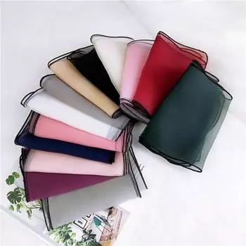 Новый однотонный шарф для женщин на весну и осень, универсальный ремешок на запястье, повязка на голову, модное украшение, защита шеи для студентов, небольшой шарф 16*90cm