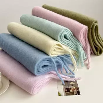 Новый однотонный шарф для женщин на весну и осень, универсальный ремешок на запястье, повязка на голову, модное украшение, защита шеи для студентов, небольшой шарф 40*210cm светло-желтого