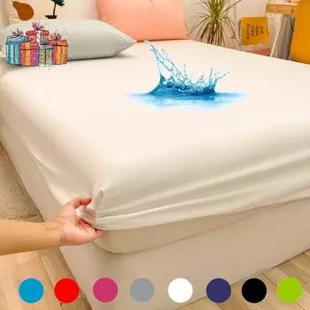 Новый однотонный водонепроницаемый чехол для матраса с шлифовальной резинкой, дышащий наматрасник для кровати, простынь для защиты от клещей и моющийся, без наволочки Sheet 80X200x30cm чёрный