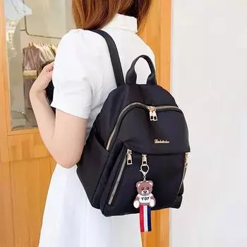 Новый однотонный водонепроницаемый нейлоновый модный большой вместимости повседневный и универсальный женский рюкзак для поездок на работу