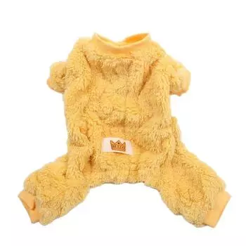 Новый однотонный зимний комбинезон для собак, пальто для кошек, теплое пальто для щенков, куртка с капюшоном для домашних животных, 5 размеров, 6 цветов XS бежевый