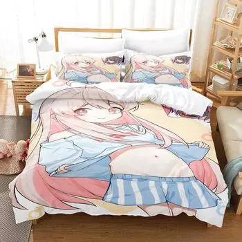 Новый Онимай Теперь я твоя сестра! Комплект постельного белья односпальный двуспальный двуспальный двуспальный комплект для взрослых и детей спальня пододеяльник наборы 3D аниме EU Twin 135x200cm