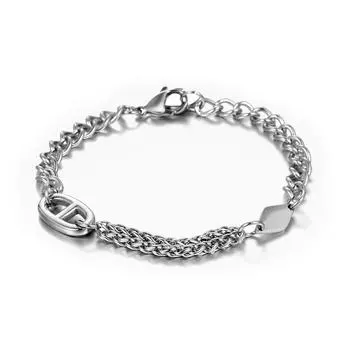 Новый оригинальный браслет из титановой стали, мужской браслет с нерегулярной строчкой 21