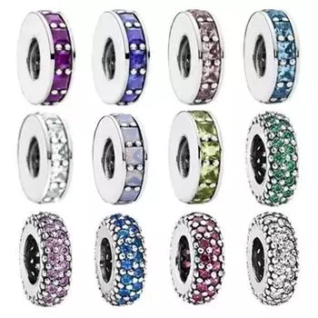 Новый оригинальный европейский шарм О-образной формы, синий, розовый, фиолетовый, разделенная бусина подходит для красочных браслетов, женских украшений