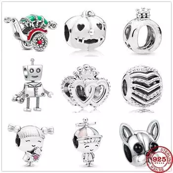 Новый оригинальный кулон с короной из красного вина для мальчиков и девочек, подвеска из бисера, подвеска из серебра 925 пробы, браслет «сделай сам», женские модные украшения