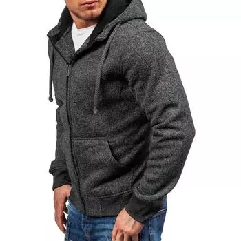 Новый осенне-зимний мужской флисовый кардиган с круглым вырезом, толстовка, куртка, новый стиль M