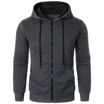 Новый осенне-зимний мужской повседневный кардиган с капюшоном, толстовка с 3D-принтом, подростковая мужская куртка S