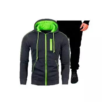 Новый осенне-зимний мужской повседневный кардиган с капюшоном, толстовка, подростковая мужская куртка, костюм M