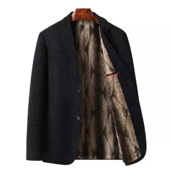 Новый осенне-зимний мужской повседневный костюм Chernel с теплой подкладкой из золотого бархата, облегающий костюм M