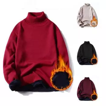 Новый осенне-зимний мужской теплый свитер с высоким воротом, молодежный корейский стиль, модный однотонный свободный свитер с двумя лацканами, большой размер 2XL чёрный