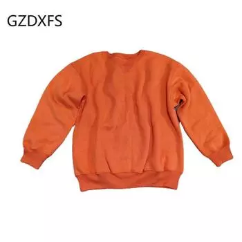 Новый осенне-зимний однотонный свободный свитер S оранжевый