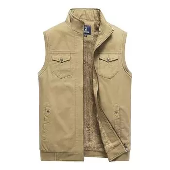 Новый осенне-зимний повседневный бархатный жилет мужской молодежный большой размер повседневный теплый кардиган жилет с воротником-стойкой XL