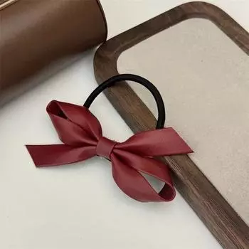Новый Осенне-Зимний Рождественский Декор Модная Красная ПУ Кожа Ankorra Заколка для Волос в Виде Бабочки Красные Аксессуары для Волос Бант