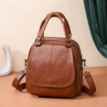 Новый осенне-зимний рюкзак для женщин в корейском стиле из мягкой кожи, модный простой повседневный рюкзак для путешествий в студенческом стиле