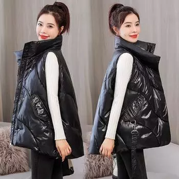 Новый осенне-зимний женский модный жилет из хлопка, свободный и универсальный жилет из хлопка для верхней одежды M