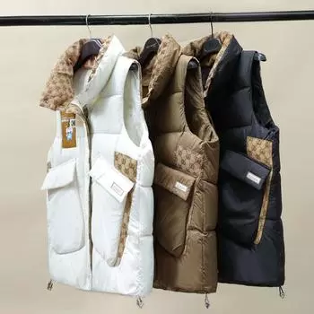 Новый осенне-зимний женский модный жилет из хлопка, свободный и универсальный жилет из хлопка для верхней одежды M