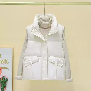 Новый осенне-зимний женский модный жилет из хлопка, свободный и универсальный жилет из хлопка для верхней одежды M