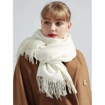 Новый осенне-зимний женский универсальный модный трендовый шарф с кисточками, шаль для тепла, однотонный, плотная шерсть, хорошее качество, высокая экономическая эффективность 190*70cm хаки
