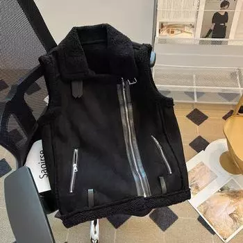 Новый осенне-зимний жилет из овечьей шерсти для женщин, иностранный меховой жилет, интегрированная куртка S белый