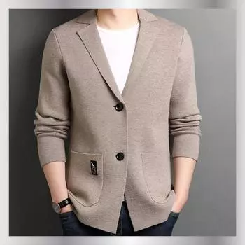 Новый осенний хлопковый мужской вязаный кардиган куртка вязаный мужской свитер носить костюм свитер M