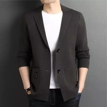 Новый осенний хлопковый мужской вязаный кардиган куртка вязаный мужской свитер носить костюм свитер M