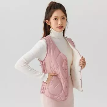 Новый осенний женский пуховик, куртка-парка, женский жилет без рукавов, утепленная теплая куртка M чёрный