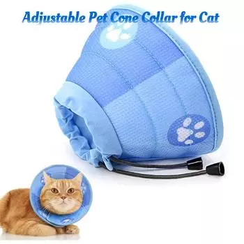 Новый ошейник для домашних животных с конусом, восстанавливающий конус, регулируемый, из хлопковых смесей, восстанавливающий шею, кошка, собака, напечатанный Элизабет, круглый, защитный ошейник для домашних животных S зелёный