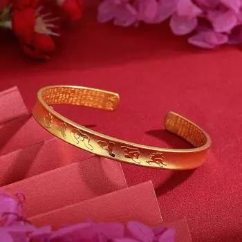 Новый открытый браслет с шестью символами True Words Heart Sutra для женской моды, универсальный открытый регулируемый простой браслет в этническом стиле Adjustable size