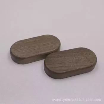 Новый овальный деревянный блок ручной работы - основа для автомобильного украшения из черного ореха и бука 10*5*2cm