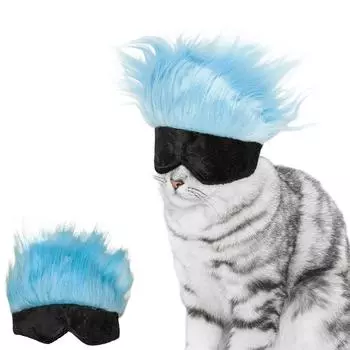 Новый парик для домашних животных, парик для кошек, забавный парик, маска для кошачьих глаз, шляпа, вечерние шляпа для домашних собак розовый