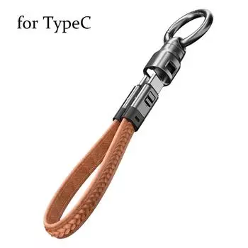Новый PD240W кожаный шнурок для быстрой зарядки брелок кабель для передачи данных подходит для Android Mobile для Apple K8T5 Black-for TypeC