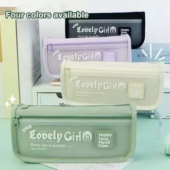 Новый пенал большой емкости, сумка для ручек, четыре цвета, для студентов, простая сумка, школьные канцелярские принадлежности