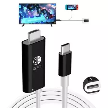 Новый переключатель, подлинный прямой выход на ТВ, HDMI-переключатель, 4K 1080 C PD TV Output, многофункциональный адаптер, небольшой размер, без задержки отключения, портативный, совместимый с [2024]