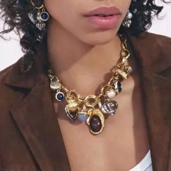 Новый персонализированный ретро-модный тренд Разнообразие подвесных цепочек-ожерельев Литературные универсальные женские золотой