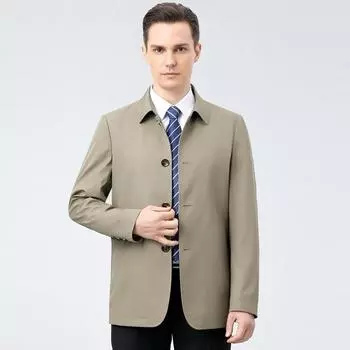 Новый пиджак из шелка mulberry, мужской, деловой, повседневный, осенний, для среднего возраста, с тонкими лацканами, не требующий глажки, для папы, для мужчин 170