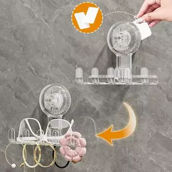 Новый пластиковый присоска подвесной держатель многофункциональные крючки стеллаж для хранения вешалка для ванной комнаты настенная полка белый